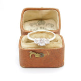 Sterling Silver Engagement Ring With Cubic Zirconia Vintage c1970 Size O