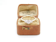 Sterling Silver Engagement Ring With Cubic Zirconia Vintage c1970 Size O