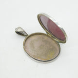 Victorian Silver Plated Floral Pattern Sweetheart Locket Pendant Antique c1860s