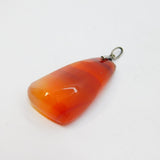 Sterling Silver Red Banded Agate Drop Charm Pendant Vintage c1970
