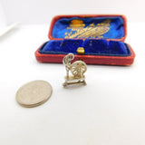 Sterling Silver Spinning Wheel Charm Pendant Vintage c1970