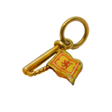 Scottish 9ct Gold & Enamel Rampant Lion National Flag Charm Vintage Edinburgh