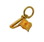 Scottish 9ct Gold & Enamel Rampant Lion National Flag Charm Vintage Edinburgh