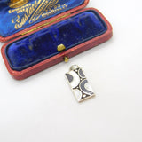 Sterling Silver and Mother of Pearl Yin Yang Charm Pendant Vintage c1970