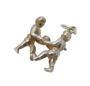Sterling Silver Twins of Gemini Zodiac Charm Pendant Vintage c1970s