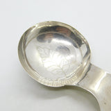 George III Sterling Silver Leaf Pattern Tea Caddy Spoon Antique c1820 Unmarked