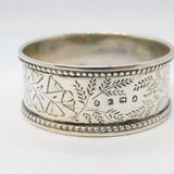 Sterling Silver Butterfly Pattern Napkin Ring Antique 1870 Birmingham