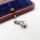 Sterling Silver Diamond Paste Drop Charm Pendant Vintage c1970