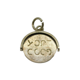 Sterling Silver Good Luck Spinner Charm Pendant Vintage c1970