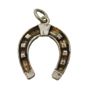 Sterling Silver Lucky Horseshoe Charm Pendant Vintage c1970s