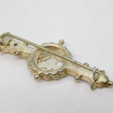 Sterling Silver, Flower & Bird Pattern Sweetheart Brooch Antique c1910
