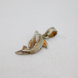 Sterling Silver Dolphin Fish Charm Pendant Vintage c1970
