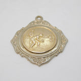 Sterling Silver, Gold Fronted Lawn Boules Sporting Fob Medal Vintage c1950