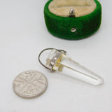 Sterling Silver Crystal Drop Charm Pendant Vintage c1970