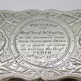 Victorian Sterling Silver Royal Perthshire Rifles Snuff Box Antique 1872