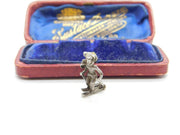 Sterling Silver Old Fashioned Skier Charm Pendant Vintage c1970