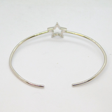 Sterling Silver Open Star Bangle Bracelet Vintage c1990