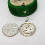 Sterling Silver Aquarius Zodiac Charm Pendant Vintage c1970