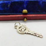 Sterling Silver Commemorative 21st Birthday Key Charm Pendant Vintage c1970
