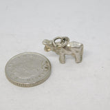 Sterling Silver Standing Cow Charm Pendant Vintage c1970