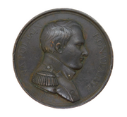 19th Century Bronze Medal Napoleon at St Helena Mudie D Commemorative Medal