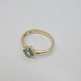Sterling Silver Blue Topaz Modernist Dress Ring Vintage c1990 Size M 1/2