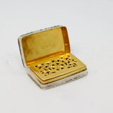 William IV Sterling Silver Swirl Pattern Vinaigrette Antique 1836 Birmingham