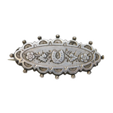 Victorian Sterling Silver Lucky Horseshoe Sweetheart Brooch Antique 1893