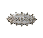 Victorian Sterling Silver Lucky Horseshoe Sweetheart Brooch Antique 1893