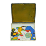 Art Deco Sterling Silver & Enamel Japanese Erotic Scene Cigarette Case Antique