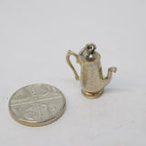 Sterling Silver Coffee Pot Charm Pendant Vintage c1970