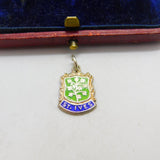 Sterling Silver and Enamel St. Ives Travel Shield Charm Pendant Vintage c1970