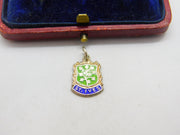 Sterling Silver and Enamel St. Ives Travel Shield Charm Pendant Vintage c1970