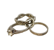 Sterling Silver Wedding & Engagement Ring Charm Pendant Vintage c1970s