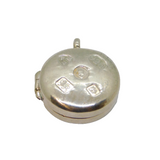 Sterling Silver Jubilee Hallmark Ingot Style Round Locket Pendant Vintage 1977
