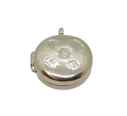 Sterling Silver Jubilee Hallmark Ingot Style Round Locket Pendant Vintage 1977