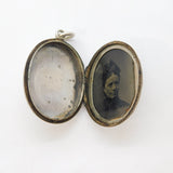 Victorian Sterling Silver Monogram Sweetheart Locket Pendant Antique c1880s