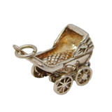 Sterling Silver Baby in the Pram Charm Pendant Vintage c1970