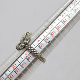 Sterling Silver Textured Oxidised Snake Statement Ring Vintage c1970 Size R