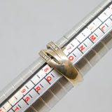 Sterling Silver White Topaz Cross Over Dress Ring Vintage c1970 Size P