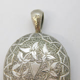 Victorian Sterling Silver Aesthetic Ivy Leaf Sweetheart Locket Antique c1880