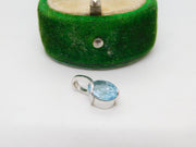 9ct White Gold & Blue Topaz Modernist Drop Pendant Vintage c1970