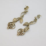 Pair of Sterling Silver Carrick Rennie Macintosh Stud Drop Earrings Vintage 1993