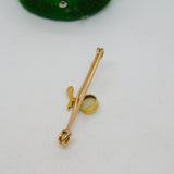 14ct Yellow Gold & Cabochon Water Opal Floral Brooch Pin Antique c1920