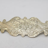 Large Victorian Sterling Silver Floral Sweetheart Brooch Antique c1890
