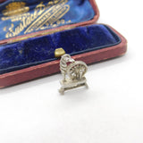 Sterling Silver Spinning Wheel Charm Pendant Vintage c1970