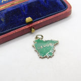 Sterling Silver and Coloured Enamel Map of Devon Charm Vintage c1970