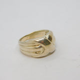 Sterling Silver 'X' Cross Pattern Wide Band Studio Ring Vintage c1970 Size S 1/2