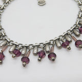 Pilgrim Sterling Silver Danish Design Ball & Purple Glass Bracelet Vintage
