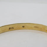 22ct Gold on Sterling Silver Planished Bangle Bracelet Vintage 1975 London